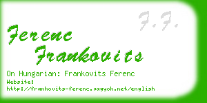ferenc frankovits business card